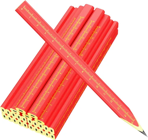 Vista 6 de KR. LIF 25 lápices de carpintería para construcción, lápiz de marcado de carpintero para carpintería, herramienta de marcado de hormigón