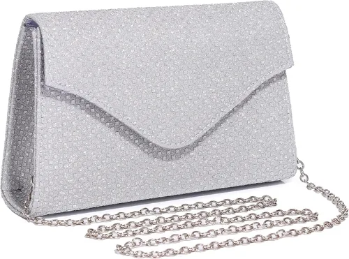 Vista 2 de Labair Bolso de noche para mujer, con purpurina brillante, bolso de mano para fiesta de boda, bolso cruzado de hombro