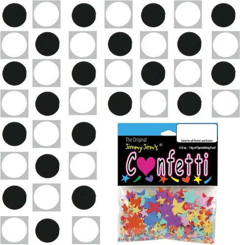 Vista 24 de Confetti Circle 1/4" Negro, Azul Marino Combo - 2 bolsas de media onza (1 oz) (8550/9971)