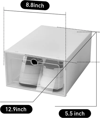 Vista 4 de TFCFL Caja de zapatos, juego de 20 organizadores de almacenamiento de zapatos de plástico apilable para el hogar, caja transparente para zapatos