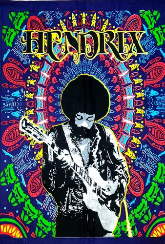 Vista 3 de ICC - Póster de guitarra Jimi Hendrix para colgar en la pared, tapices Trippy de 30 x 40 pulgadas, tapiz musical de leyenda del rock Jimmy