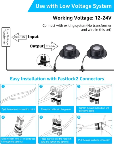 Vista 13 de SUNVIE Luces LED Subacuáticas para Estanque de 3W 3000K Blanco Cálido IP68 Impermeables Luces Subacuáticas para Estanque 12-24V AC/DC Bajo Voltaje