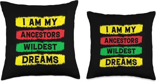 Vista 3 de I Am My Ancestors Wildest Dreams Black History Throw Pillow