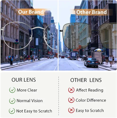 Vista 5 de Vintage Round Metal Glasses Frame with Clear Lens, 2 Pack Women Men Non-Prescription Eyeglasses
