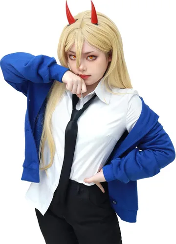 Vista 4 de C-ZOFEK Disfraz de cosplay para mujer, talla estadounidense, con corbata, para motosierra de anime