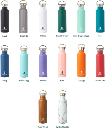 Vista 4 de Botella de agua aislada personalizada de 25 oz (25.4 fl oz) de acero inoxidable de alta calidad de doble pared al vacío, botella elemental mejor