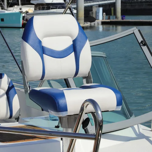 Vista 2 de Asiento plegable marino de respaldo bajo premium, tornillos de acero inoxidable incluidos
