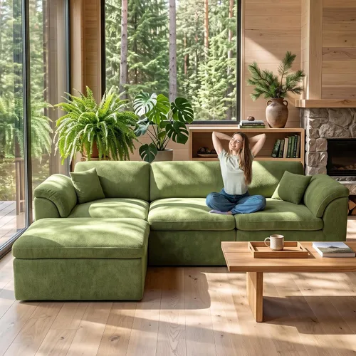 Vista 13 de Welzona Sofá biplaza de 75 pulgadas, sofá biplaza de chenilla, sofá pequeño para espacio pequeño Minimalist Comfy Love Seat, Small Couches for