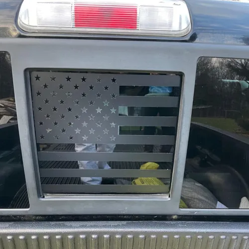 Vista 4 de Calcomanía de bandera de la ventana trasera media Zxiaochun para Ford F150 F250 F350 2004-2011 2012 2013 2014 Ventana deslizante central trasera