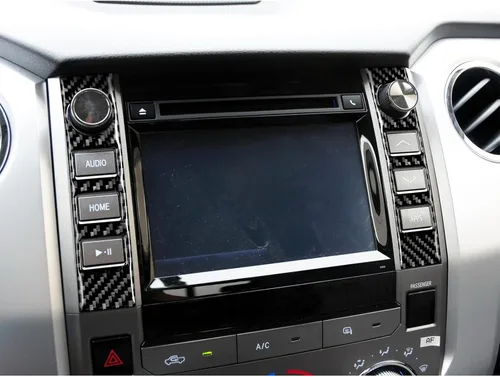 Vista 4 de Bilisin Decoración de fibra de carbono compatible con Toyota Central Control Media Volume Button Panel Trim Interior Accesorios para Toyota Tundra