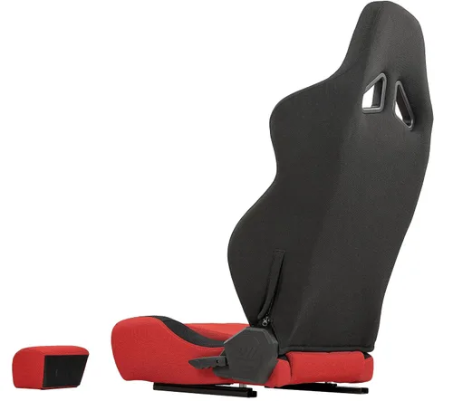 Vista 6 de OpenWheeler Racing and Flight Sim Seat, Simulator Cockpit. Sliding Rails Included. Red on Black. Breathable Fabric Upholstery