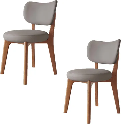 Vista 40 de Juego de sillas de comedor de madera de 1/2/4, sillas de cocina con respaldo curvo, silla de vestíbulo, silla de comedor tapizada, silla de comedor