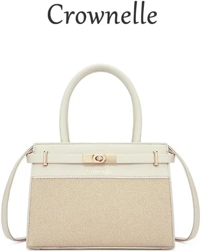 Vista 3 de Elegante bolso con asa superior para mujer, bolso de lujo de moda 2025 con cerradura de metal, hombro y bolso cruzado