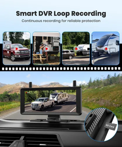 Vista 6 de AUTO-VOX Cámara inalámbrica de respaldo para autocaravana: Instalación Plug and Play de 30 minutos, pantalla completa de 7.2 pulgadas 1080P