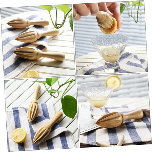 Vista 2 de Zerodeko Wooden Lemon Juicer Squeezer Manual Citrus Reamer Hand Press Fruit Extractor Ergonomic Design for Fresh Orange and Grapefruit Juice at Home