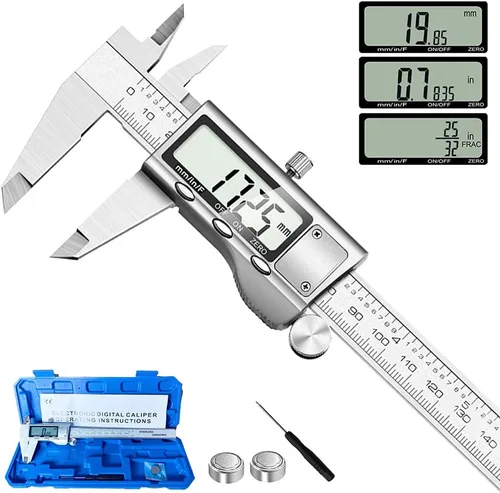 Vista 8 de Calibre Digital, Herramienta de Calibre de 6 Pulgadas con Pantalla LCD Extra Grande, Función de Apagado Automático, Cambio Fácil entre Pulgadas