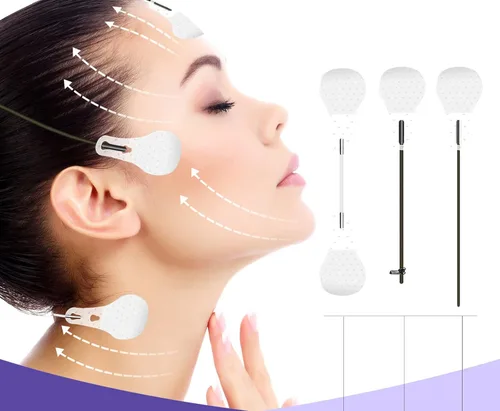 Vista 2 de Teetown Cinta de estiramiento facial, 40 unidades de cinta facial invisible ultrafina con cuerdas de elevación elásticas, tensar la piel y ocultar