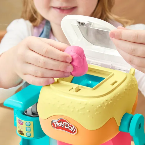 Vista 2 de Play-Doh Donut Drop Shop Playset, juguete de comida para jugar, artes y manualidades para niños, regalo de Pascua para niños a partir de 3 años