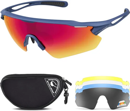 Vista 13 de Cycling Glasses, TR90 Unbreakable Frame Polarized Anti-UV400 Sports Sunglasses