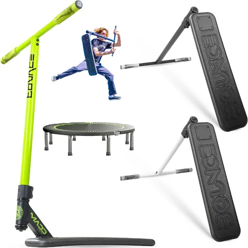 Vista 11 de Patinete de Trampolín Pro Madd Gear para Trucos – Tubo de Dirección Real, T-Bar Pro, Plataforma de Espuma – Práctica de Acrobacias Interior y Negro