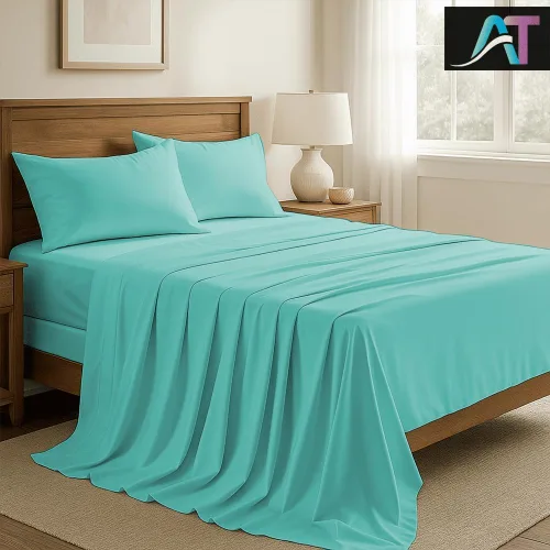 Vista 2 de AMAY Sábanas de 500 hilos 100% algodón egipcio tamaño individual, sábanas para cama de tamaño individual, algodón de fibra extra larga, calidad