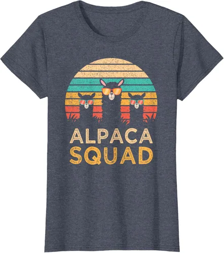 Vista 61 de Divertidas gafas de sol de escuadrón de alpaca Cool Alpacas Vintage Gift T-Shirt, Negro, S