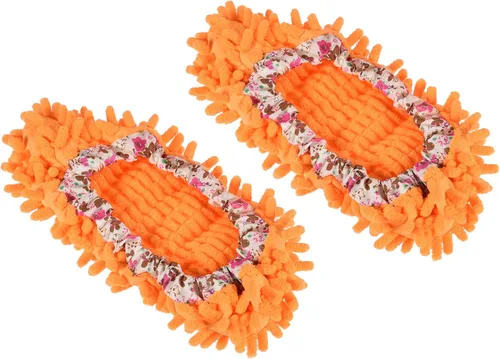 Vista 6 de M METERXITY 2 pares de fundas lavables de limpieza para zapatos, polvo de limpieza de suelos, pantuflas de microfibra de chenilla, para mopa de Azul