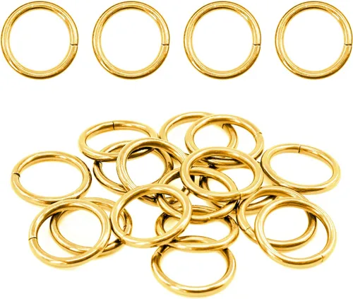 Vista 21 de Swpeet 60 anillos de metal multiusos de bronce resistentes de 3/2 pulgadas a 1.496 in para bolsas de hardware, anillos de mano, accesorios