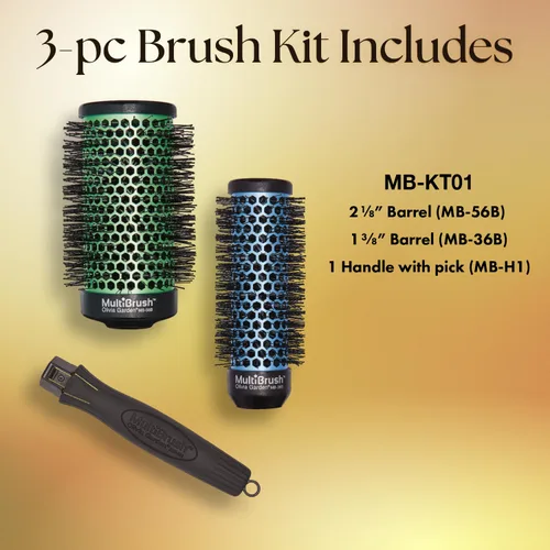 Vista 2 de Olivia Garden MultiBrush - Cepillo térmico desmontable no eléctrico con barril de cerámica
