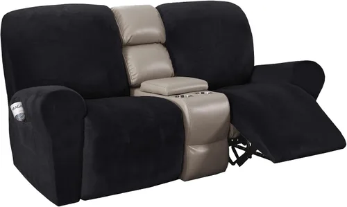 Vista 33 de H.VERSAILTEX Fundas elásticas de terciopelo para sillón reclinable, 6 piezas, fundas para loveseat reclinable de 2 cojines, fundas para sofá