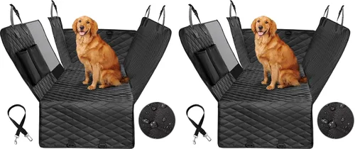 Vista 9 de Vailge Hamaca de coche para perro, 100% impermeable con ventana de malla, evita arañazos y fundas antideslizantes para asiento trasero