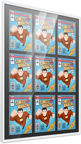 Vista 134 de Poster Palooza Marco de cómic con paspartú para 1 cómic de la Edad de Bronce publicado entre 1970 y 1985, marco de cómic negro para cómic de 7.25 x
