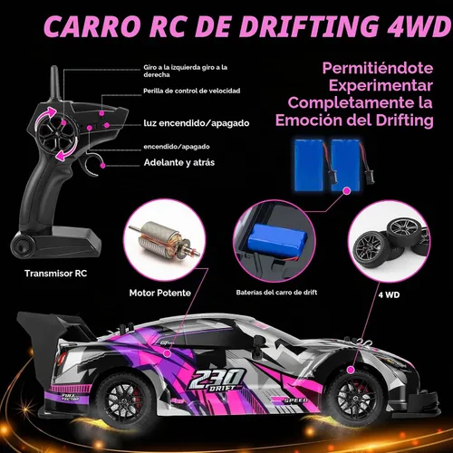 Vista 5 de RC Drift Car, escala 1:16 Drifting RC Cars 2.4GHz 4WD 24.9 mi/h