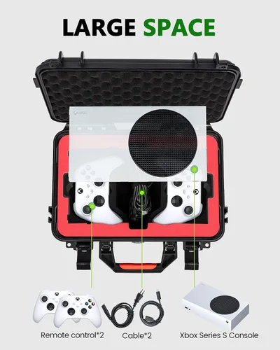Vista 3 de DEVASO Carrying Case for Xbox Series S, Professional Deluxe Waterproof Case Soft Lining Hard Case with Shoulder for Xbox Series S and Other