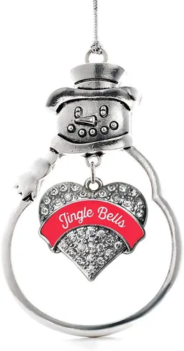 Vista 166 de Inspired Silver - Big Sis - Adorno de Navidad plateado - Adorno de árbol de Navidad con dije de corazón con circonita cúbica - Decoración colgante