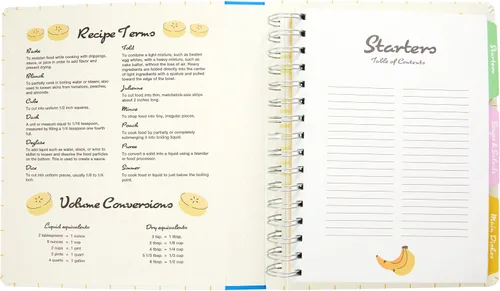 Vista 7 de C.R. Gibson Colección Bunch of Bananas - Papelería con dibujos divertidos para la cocina, 7.25 x 9 pulgadas, mini cuaderno de recetas