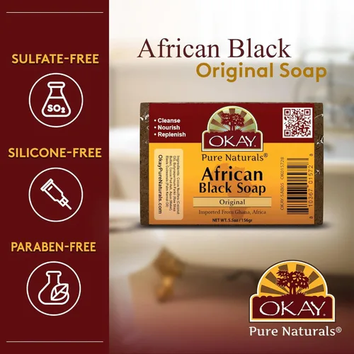 Vista 3 de OKAY JABÓN ORIGINAL NEGRO AFRICANO 5.5oz / 142gr