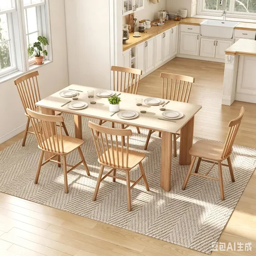 Vista 12 de Juego de 4 sillas de comedor Windsor, sillas de cocina de estilo granja con respaldo de vástago, sillas laterales de madera maciza sin brazos