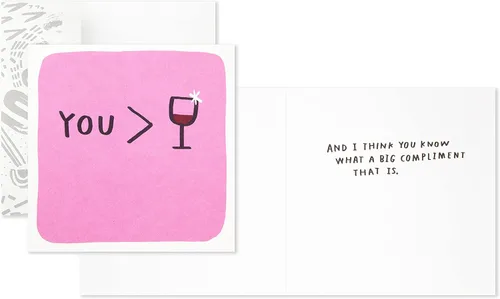 Vista 2 de Hallmark Good Mail - Paquete de 2 tarjetas de cumpleaños para mujer (vino y confeti)