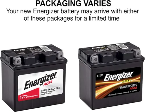 Vista 3 de Energizer - Batería ETZ7S TZ7S para motocicleta y ATV de 12 V, 130 amperios de arranque en frío y 6 Ahr, reemplaza: CTZ7S, YTZ7S, M727ZS, YTZ7S