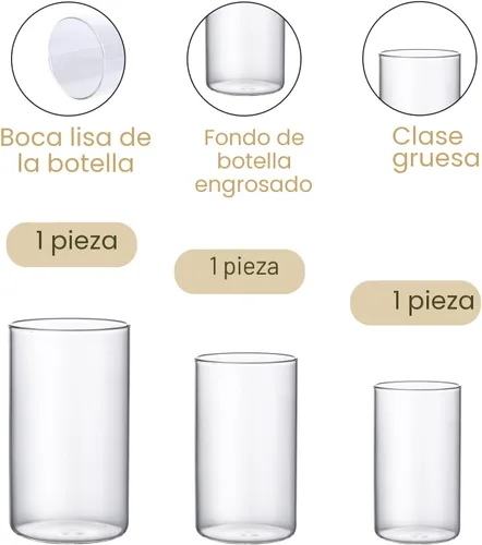 Vista 7 de PHOSPHOR Portavelas Hurricane para velas de pilar cilindros de vidrio transparente centros de mesa jarrones decoración de mesa centro de mesa