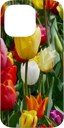 Vista 21 de Funda botánica para iPhone 17 con flores coloridas y tulipanes para amantes de las plantas