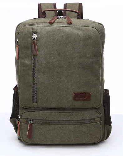 Vista 11 de Mochila de lona vintage, mochila resistente para senderismo y campamento, mochila casual para hombres y mujeres, se adapta a portátiles de 15.6 Café