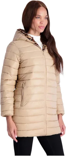 Vista 6 de Jessica Simpson Acolchado reversible para mujer con piel de leopardo sintético