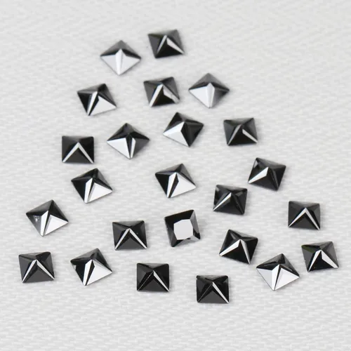 Vista 2 de Circonita de corte cuadrado multicolor (CZ), piedras preciosas sueltas, gemas sintéticas, pequeñas piedras cúbicas sueltas, gemas facetadas, piedras