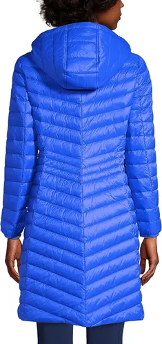 Vista 2 de Lands' End Abrigo de plumón Chevron Wanderweight para mujer Royal Cobalt Regular XL