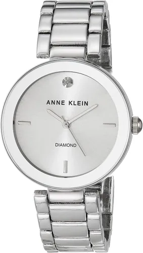 Vista 9 de Anne Klein Reloj de pulsera con esfera de diamante genuino para mujer