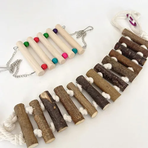 Vista 7 de Birdcage Swing Bird Toy Set Birdcage Hanging Corn Husk Tearing Cage Accessory Budgies Chewable Exercise 8PCS Bird Exercise Equipment