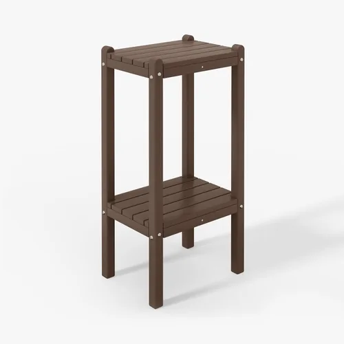 Vista 10 de WestinTrends Malibu Adirondack HDPE - Mesa auxiliar de 2 niveles para patio, 36 pulgadas, color marrón oscuro