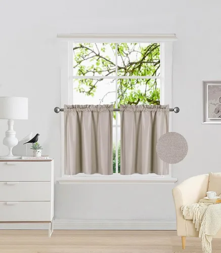 Vista 13 de Elegant Home - 2 paneles de cortina de tratamiento de ventana pequeña, con aislamiento, panel corto de 28 pulgadas de ancho x 24 pulgadas de largo
